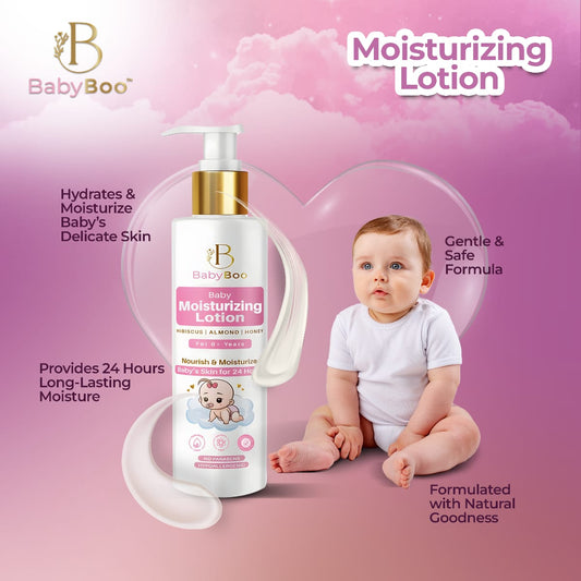 BabyBoo Baby Moisturizing Lotion with Hibiscus, Almond & Honey - 200 Ml