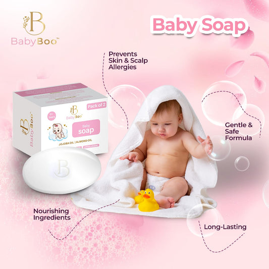 BabyBoo Baby Soap with Jojaba Oil & Almond Oil, 100g (Pack of 2)